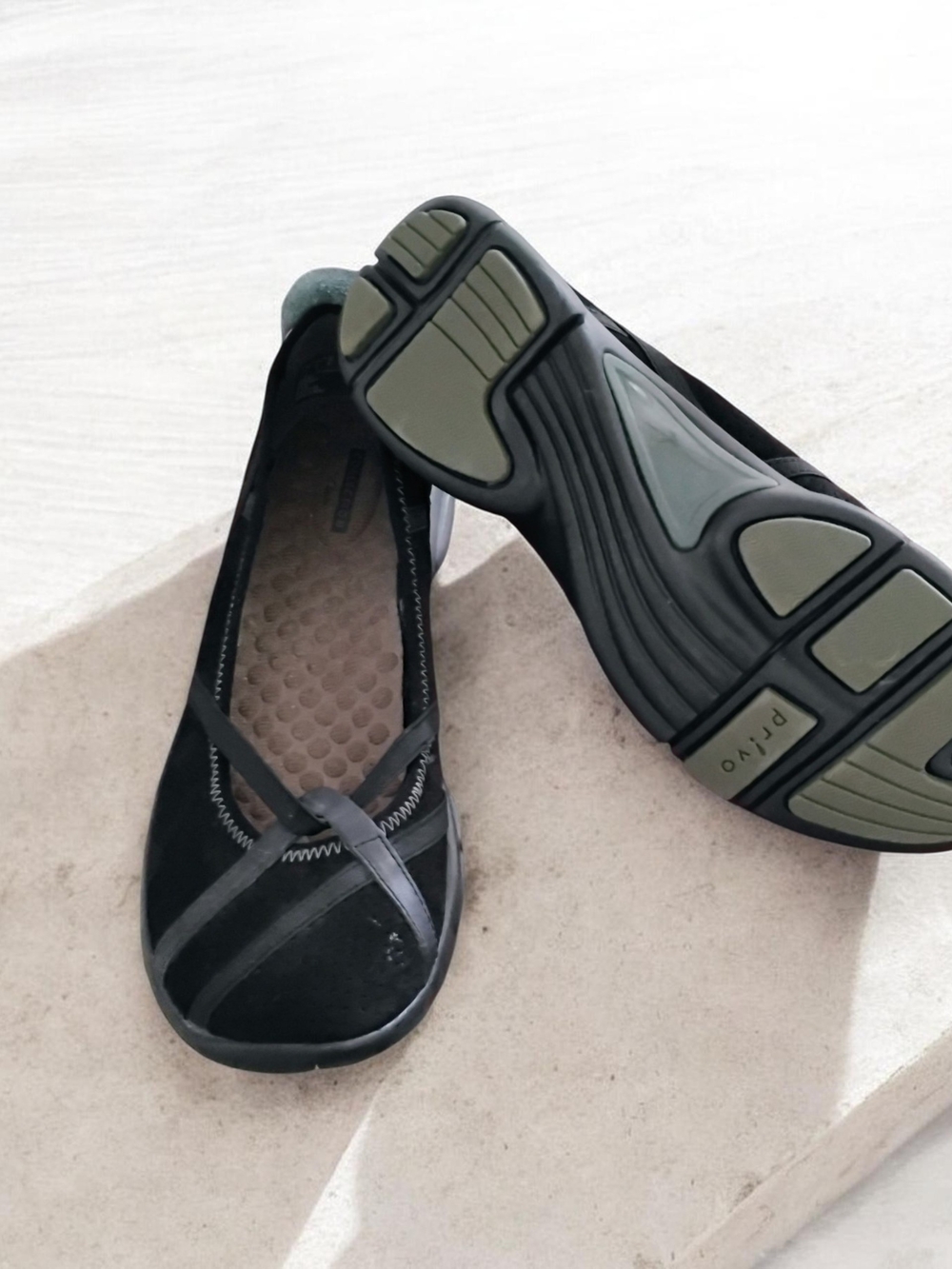 Clarks Privo Black Slip-On Comfort Walking Shoes P-Berry Ballet Flats Mary Janes